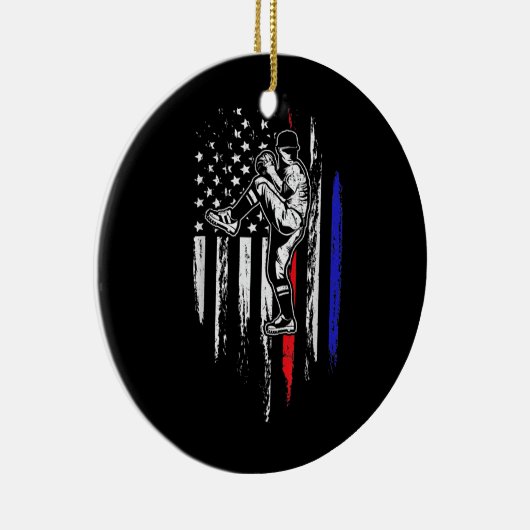 Amerikaanse honkbal Pitcher Verenigde Staten - 4e  Keramisch Ornament (Rechts)