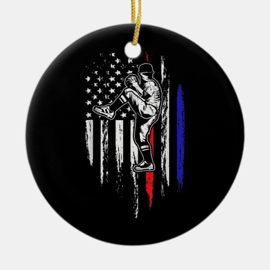 Amerikaanse honkbal Pitcher Verenigde Staten - 4e  Keramisch Ornament (Voorkant)