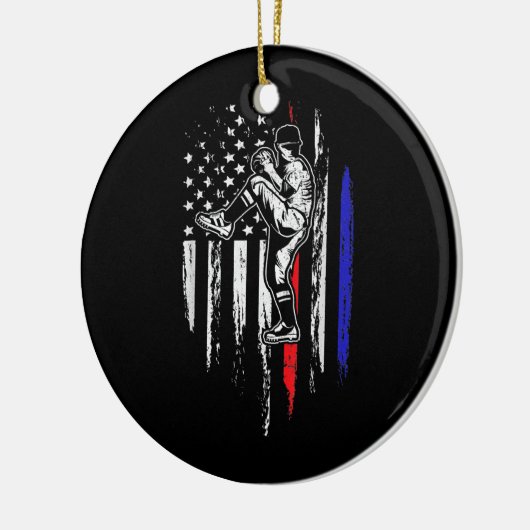 Amerikaanse honkbal Pitcher Verenigde Staten - 4e  Keramisch Ornament (Links)