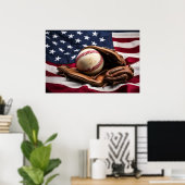 Amerikaanse honkbal poster (Thuiskantoor)