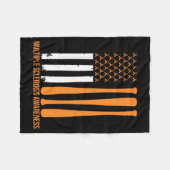 Amerikaanse honkbal sport multiple sclerose bewust fleece deken (Voorkant (Horizontaal))