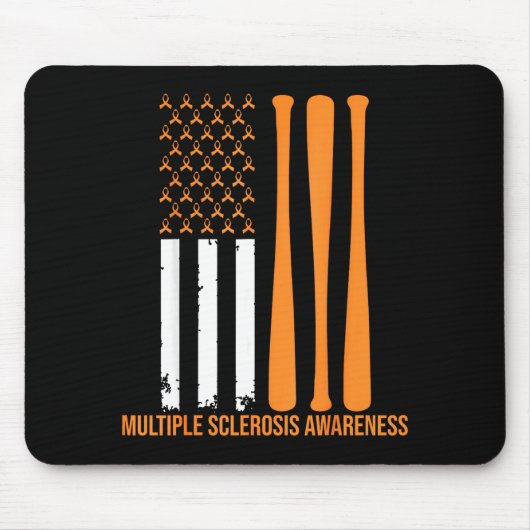 Amerikaanse honkbal sport multiple sclerose bewust muismat (Voorkant)