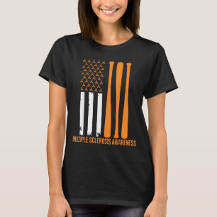 Amerikaanse honkbal sport multiple sclerose bewust t-shirt