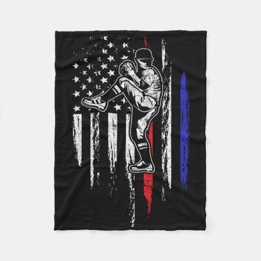 Amerikaanse honkbal-vanger VS-spandoek op de vierd Fleece Deken (Voorkant)