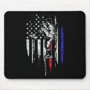 Amerikaanse honkbal-vanger VS-spandoek op de vierd Muismat