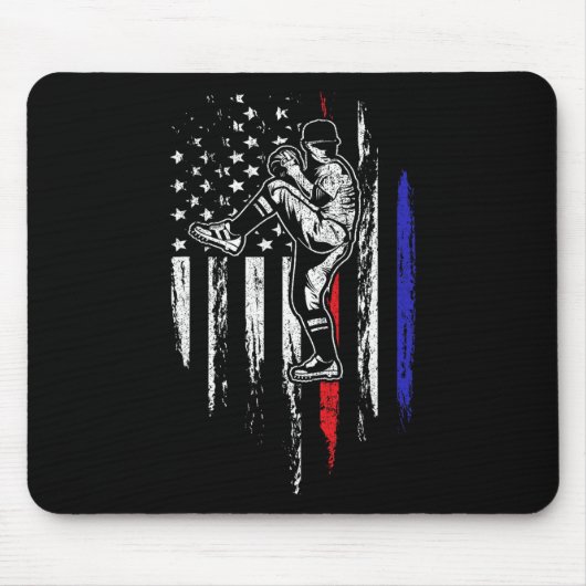 Amerikaanse honkbal-vanger VS-spandoek op de vierd Muismat (Voorkant)