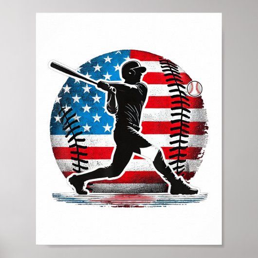 Amerikaanse honkbalspeler slagman met Verenigde St Poster (Voorkant)