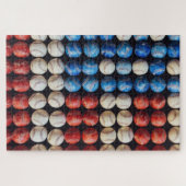 Amerikaanse honkbalvlag legpuzzel (Horizontaal)