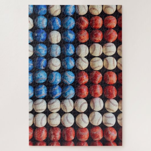 Amerikaanse honkbalvlag legpuzzel (Verticaal)