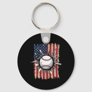 Amerikaanse honkbalvlag sleutelhanger