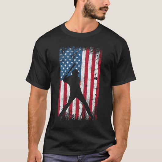 Amerikaanse honkbalvlag t-shirt (Voorkant)