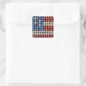 Amerikaanse honkbalvlag vierkante sticker (Tas)