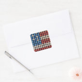 Amerikaanse honkbalvlag vierkante sticker (Envelop)