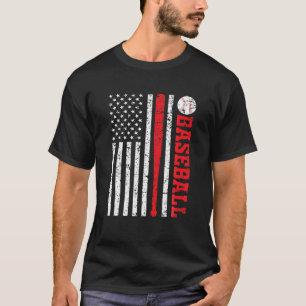 Amerikaanse honkbalvlag voor pa mam Kinder Vintage T-shirt