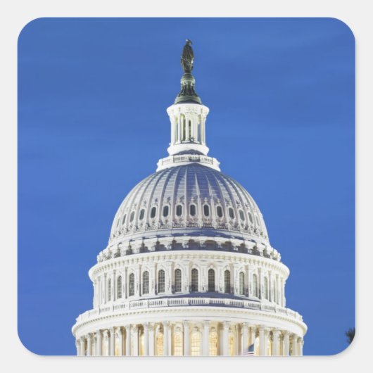 Amerikaanse hoofdkoepel vierkante sticker (Voorkant)