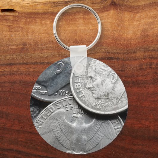 Amerikaanse hoofdring van zilvermunten sleutelhanger (Voorkant)