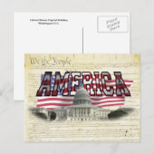 Amerikaanse hoofdstad bouwt Amerikaanse vlag na Ka Briefkaart (Voorkant / Achterkant)