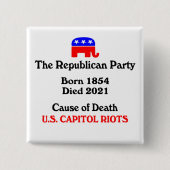 Amerikaanse hoofdsteden: Republikeinse partij dood Vierkante Button 5,1 Cm (Voorkant)