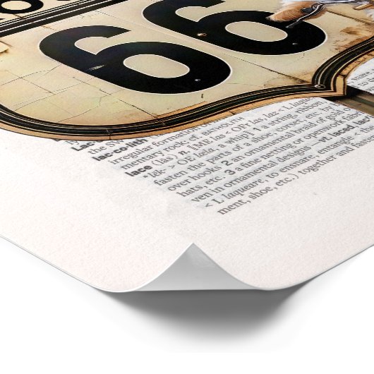 Amerikaanse hoofdstraat Route 66 Poster (Hoek)