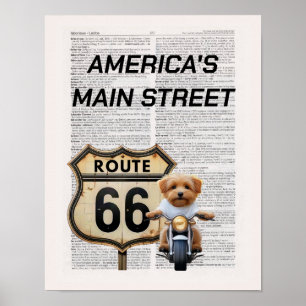Amerikaanse hoofdstraat Route 66 Poster