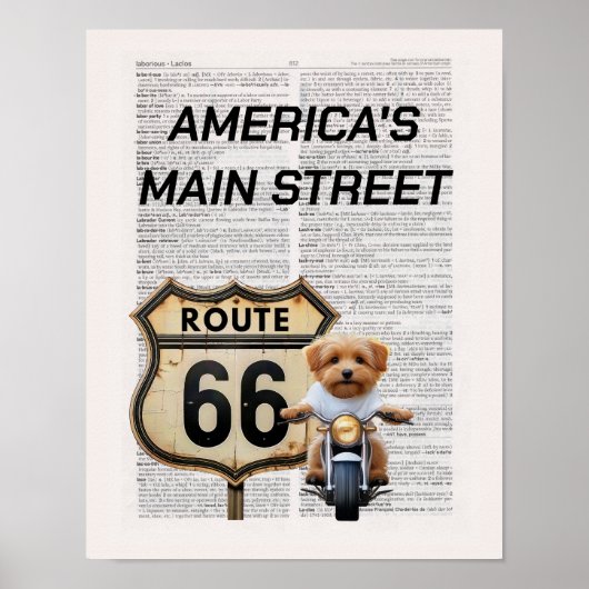 Amerikaanse hoofdstraat Route 66 Poster (Voorkant)