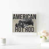 Amerikaanse Hot Rod. Bruine versie wandklok (Huis)