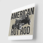 Amerikaanse Hot Rod. Bruine versie wandklok (Hoek)
