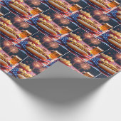 Amerikaanse hotdog en bier cadeaupapier (Hoek)