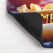 Amerikaanse hotdog en bier muismat (Hoek)