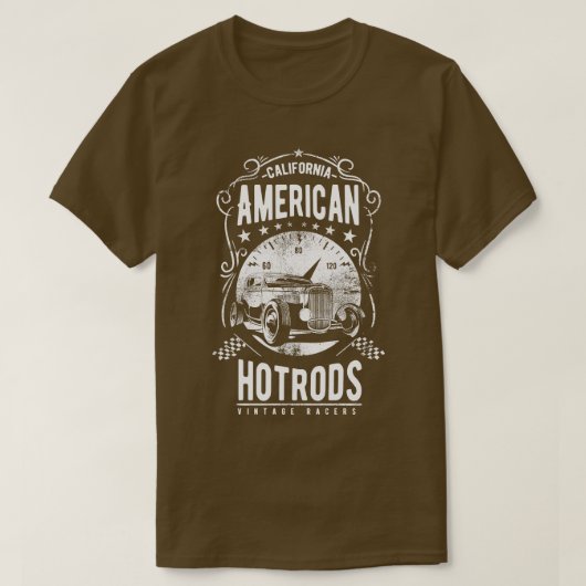Amerikaanse Hotrods racers Californië T-shirt (Design voorkant)