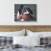 Amerikaanse Hout Eend Gewikkeld Canvas Afdruk (Insitu (Slaapkamer))