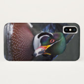 Amerikaanse Hout Eend iPhone X Hoesje (Achterkant (horizontaal))
