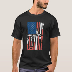 Amerikaanse houtbewerker timmerman vlag ambachtsma t-shirt