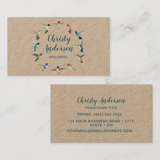 Amerikaanse Hummingvogels  Visitekaartje (Voorkant / Achterkant)