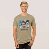 Amerikaanse Iconen Vlag Adelaar Standbeeld Tri-Blend Shirt (Voorkant volledig)