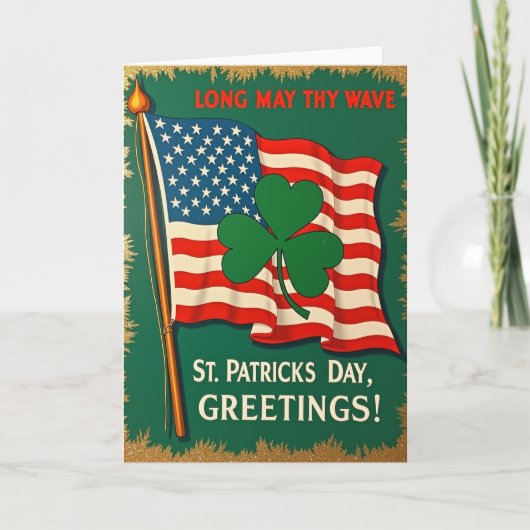 Amerikaanse Ierse St. Patrick's Dag Kaart (Voorkant)