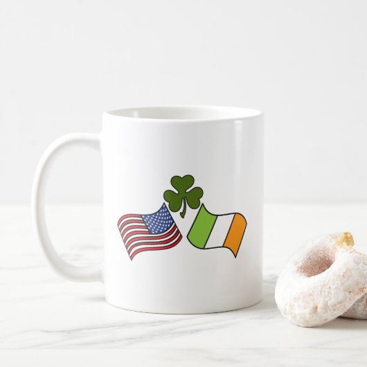 Amerikaanse Ierse vlag Koffiemok (Met donut)
