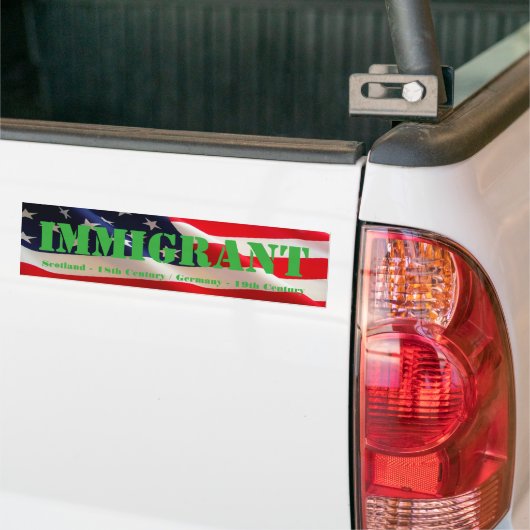 Amerikaanse immigrant bumpersticker (Op Truck)