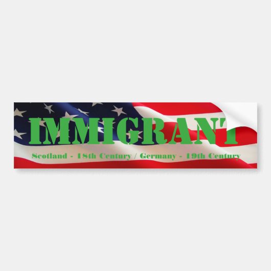 Amerikaanse immigrant bumpersticker (Voorkant)