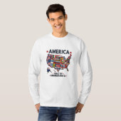 Amerikaanse immigranten gebouwd door patriottische t-shirt (Voorkant volledig)