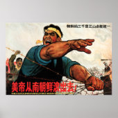 Amerikaanse imperialist, ga uit Zuid-Korea! DPRK Poster (Voorkant)