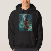 Amerikaanse indiaan, kano en waterval hoodie (Voorkant)