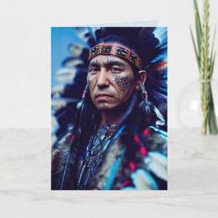 AMERIKAANSE INDIAANSE CHIEF FOTO BIRTHDAY GROTE KA KAART