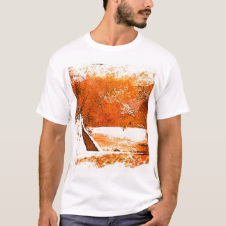 Amerikaanse indiaanse houten tipi Miwok T-shirt
