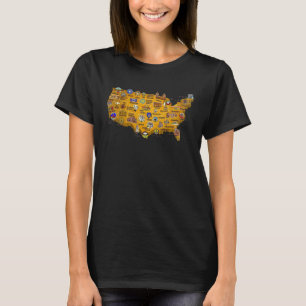 Amerikaanse Indiaanse inheemse stammen kaart T-shirt