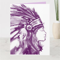 AMERIKAANSE INDIAANSE VROUW ART OVERGEZIEN BIRTHDA