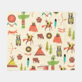 Amerikaanse Indianen: culturele achtergrond. Fleece Deken (Voorkant (Horizontaal))