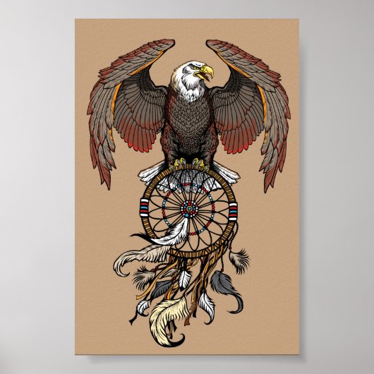 Amerikaanse indianen droamcatcher poster (Voorkant)