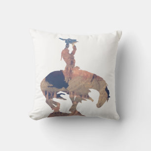 Amerikaanse indianen met Buffalo Skull Kussen