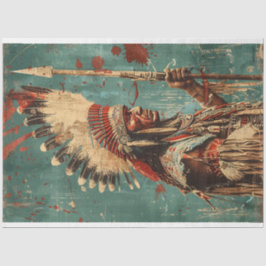 Amerikaanse Indiase Chief Decoupage Tissuepapier